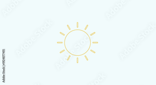Minimalist Sun Icon on Light Blue Background