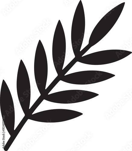Olive branch icon. simple vector illustration of leafy twig. symbol of peace and prosperity
