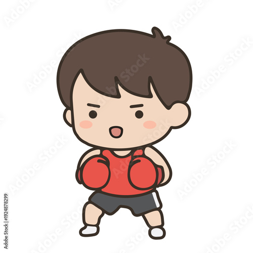 Boy Wearing Boxing Gloves