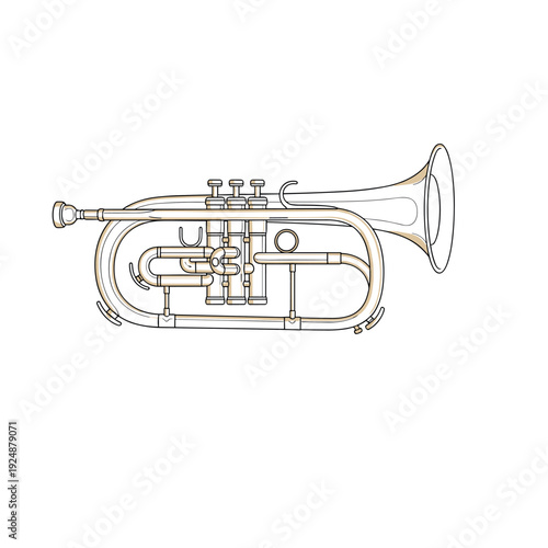 trumpet isolated on white background