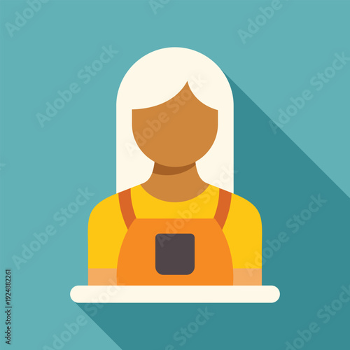 Woman employee wearing an apron providing customer service