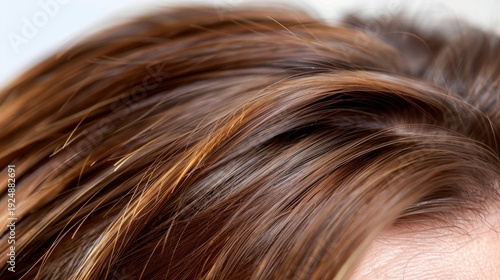 Wallpaper Mural Close-up of Glossy Brown Hair with Subtle Honey Highlights in Natural Light for Hair Care and Beauty Concepts Torontodigital.ca