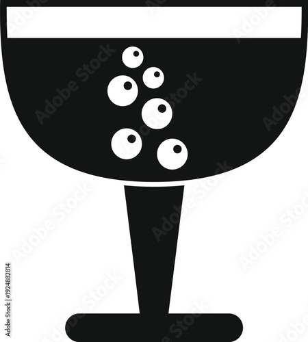 Coupe glass filled with sparkling drink and bubbles, representing celebration and effervescence