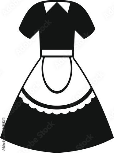 Maid uniform with apron and collar representing service or domestic work
