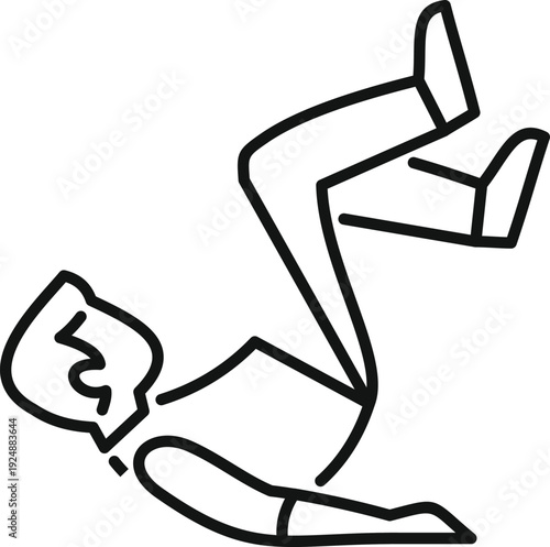Person slipping or stumbling, illustrating a fall, accident, and danger concept