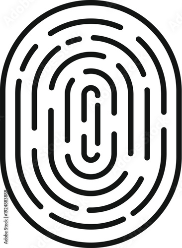 Fingerprint icon displaying biometric identification for security, data access, and personal identity verification