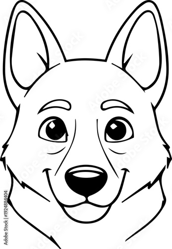 German  Shepherd dog animal  cartoon