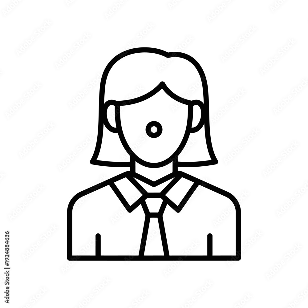 Obraz premium Businesswoman icon representing professional person in office attire.