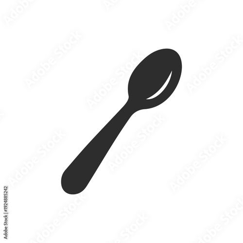 Minimalist Black Spoon Silhouette Graphic for Kitchen and Dining