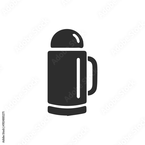 Simple Black Thermos Flask Icon For Hot And Cold Drinks On The Go