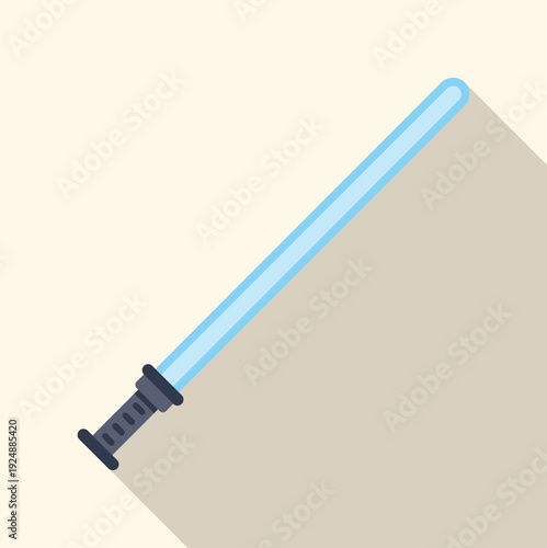 Schilderij op canvas Blue laser sword in flat design style with long shadow