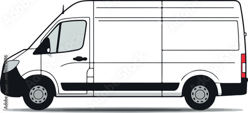 White Van Isolated Object Minimalist Illustration Vehicle Transport