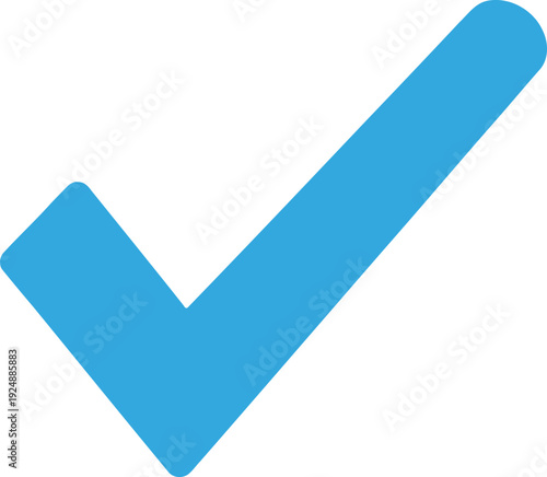 A blue checkmark icon on a transparent background