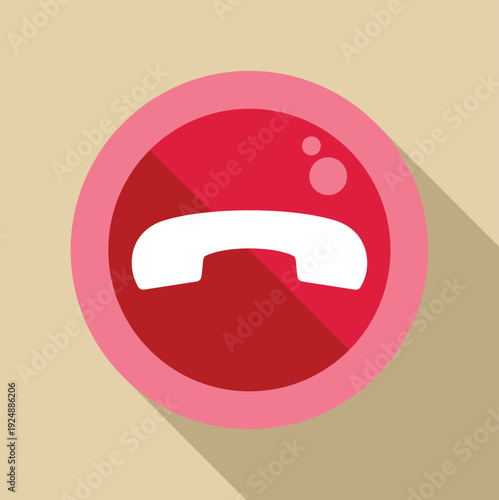 Red circle button displaying a phone receiver icon, symbolizing disconnecting a call