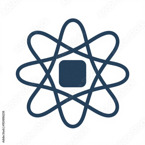 Quantum Computing Minimal Flat Vector Icon

