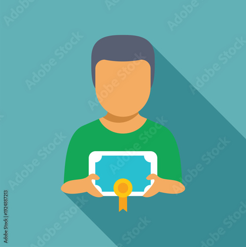 Student holding a diploma certificate, symbolizing education, achievement, and successful graduation