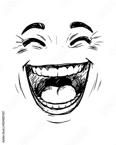 Laughing face with tongue out in joyful expression