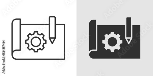 Prototype Icon representing design mockups, UI/UX prototypes, and product development concepts. Stroke, filled, and colored vector illustration.