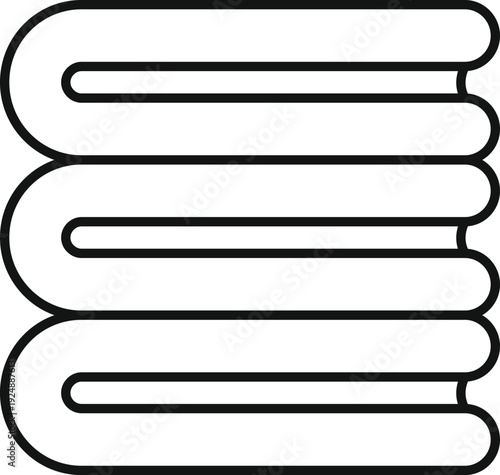 Stacked folded fresh clean towels displaying a minimalist line art icon