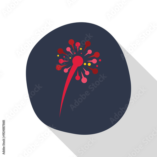 Stylized firework explosion icon creating a vibrant burst of color
