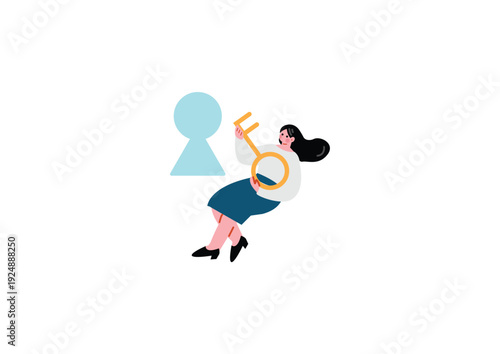 解決の鍵を見つけるビジネス女性