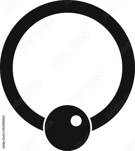 Body jewelry captive bead ring icon on a white background
