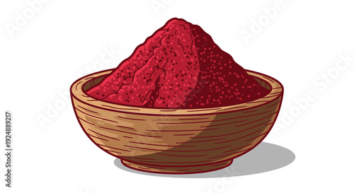 Raspberries in a wooden bowl fresh fruit healthy snack red berries food illustration