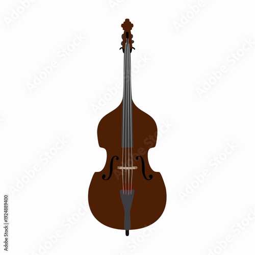 Classic upright bass illustration, a deep-toned string instrument essential for jazz ensembles, classical orchestras, and various musical performances