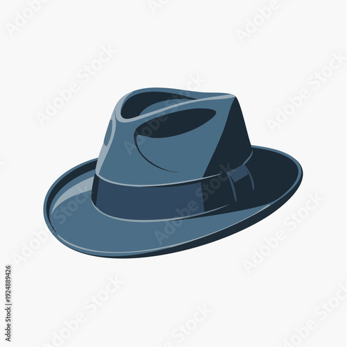 A stylish, vintage-inspired blue fedora hat with a distinct brim and band, perfect for adding a touch of classic elegance to any outfit