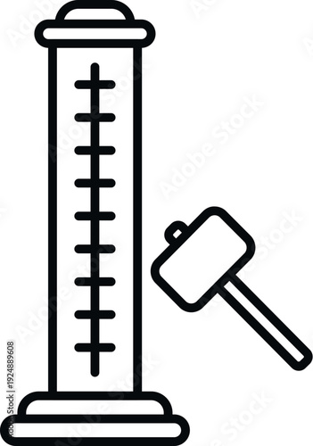 High striker strength test game and mallet representing power and competition