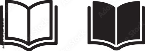 Book icons in black and white