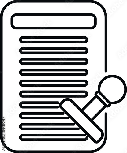 Document with text and a rubber stamp confirming approval or validation