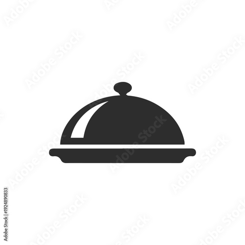 Elegant Black Cloche Food Service Icon Vector For Your Design Needs
