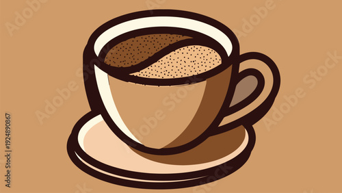 A simple vector illustration of a hot coffee cup with steam rising, perfect for a cafe or breakfast design icon