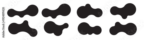 Set of abstract metaball shapes