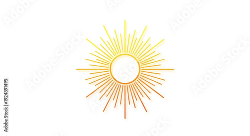 Golden Sunburst Emblem, Radiant Starburst Icon, Celestial Energy Symbol