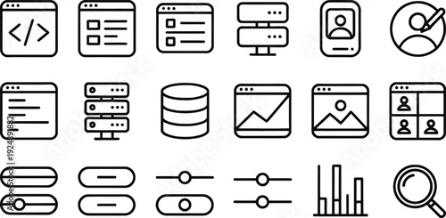 SEO and web development icon set