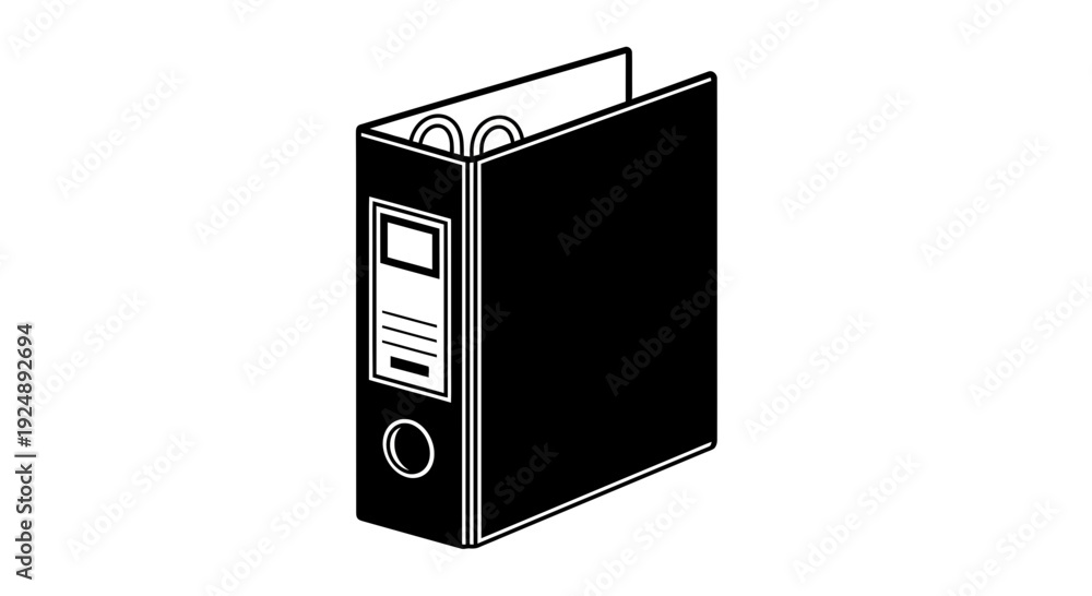 Obraz premium Black Binder Clip Folder with Rings for Document Organization