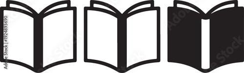 Three open books icon