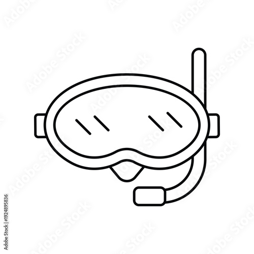 Scuba Diving icon with white background vector stock illustration