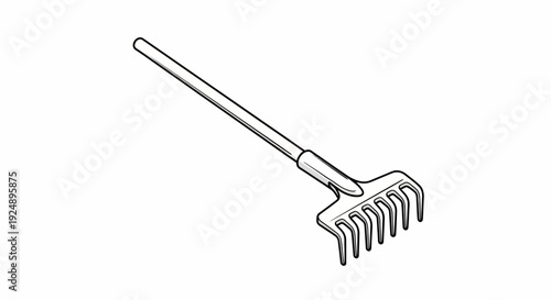 Handheld Garden Rake Tool for Yard Work and Gardening
