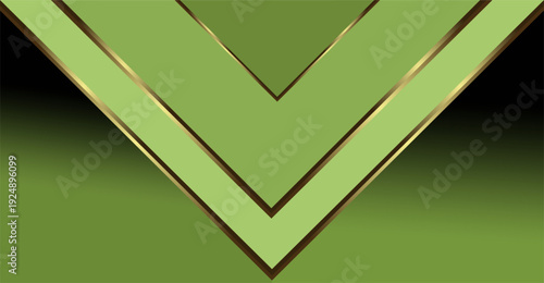 Luxury Green and Gold Chevron Abstract Background