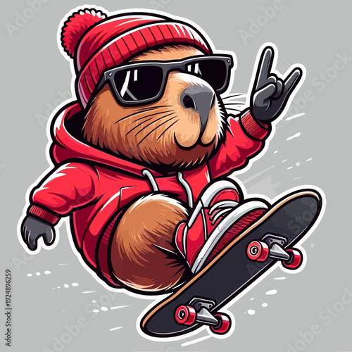 santa claus on a skateboard