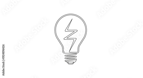 Light bulb with lightning bolt inside, symbolizing idea, innovation, and energy