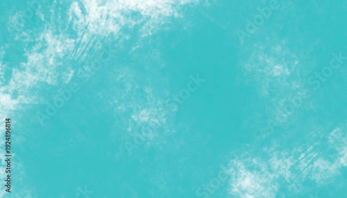 Abstract turquoise and white watercolor texture background