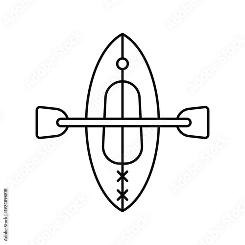 Kayak icon with white background vector stock illustration