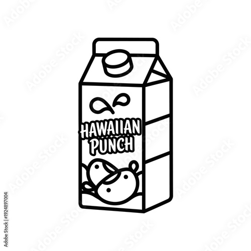 Hawaiian Punch juice box cartoon illustration retro vintage drink packaging design vector