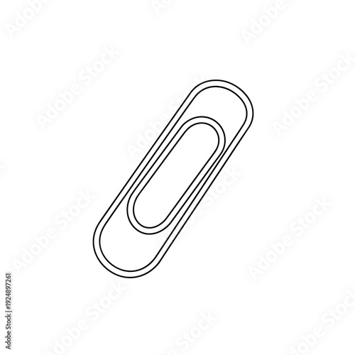 Paper Clip Icon Vector Illustration on White Background