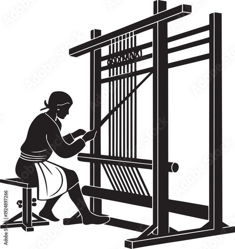 Traditional Weaver at Loom