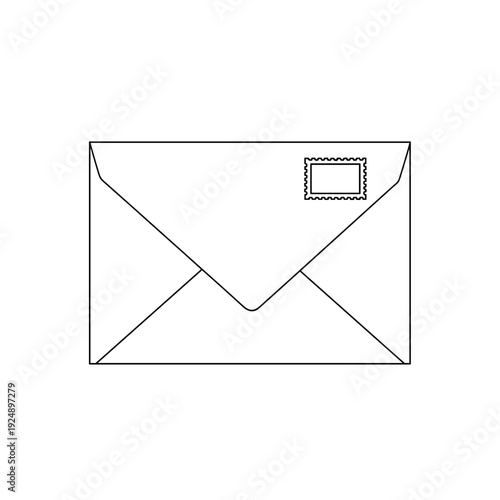 Mail envelope icon with message and letter illustration vector design